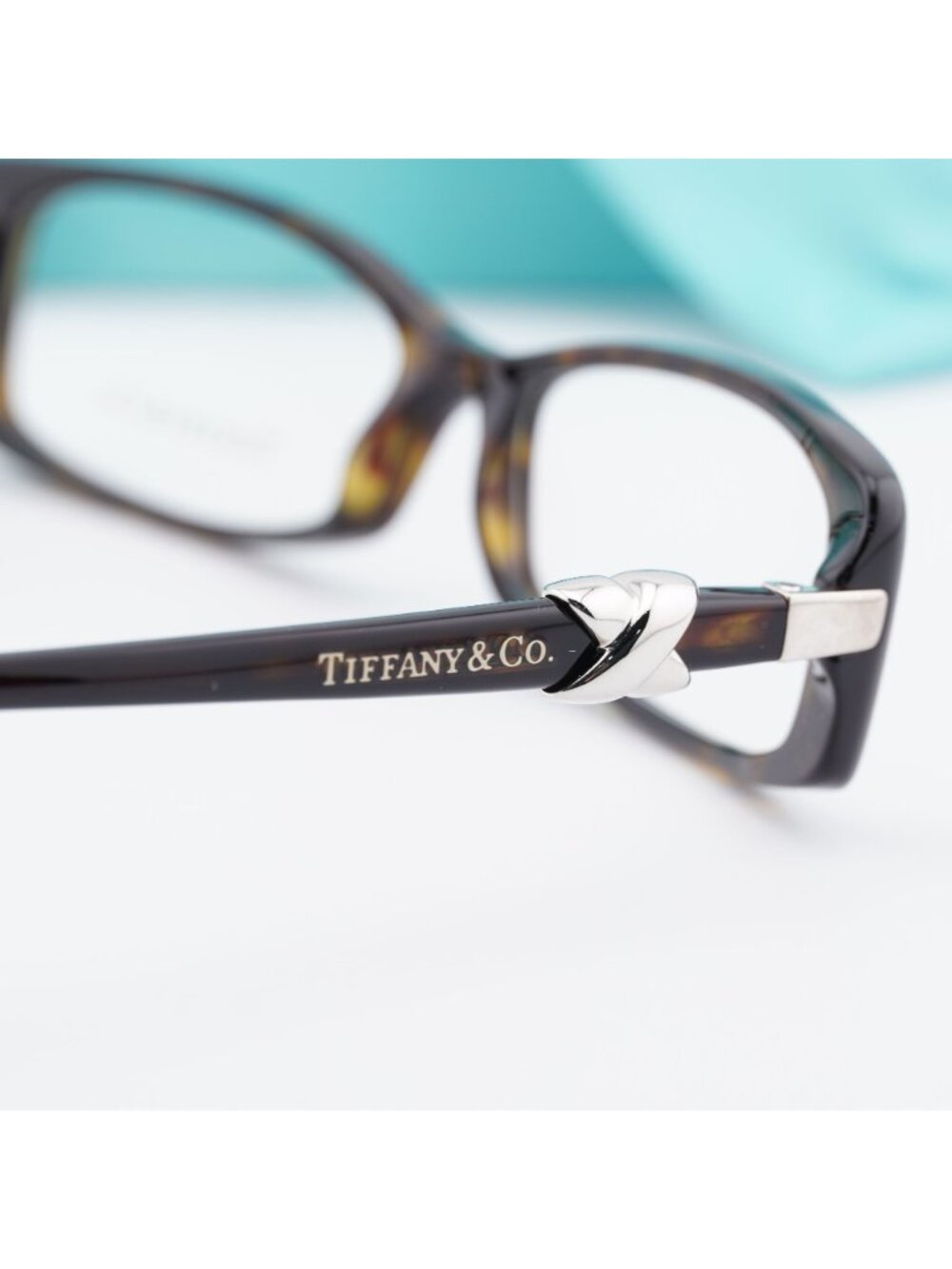 Tiffany & Co TF2016 8015 Eyeglasses Havana 53mm Rectangle Frame - Picture 8 of 9